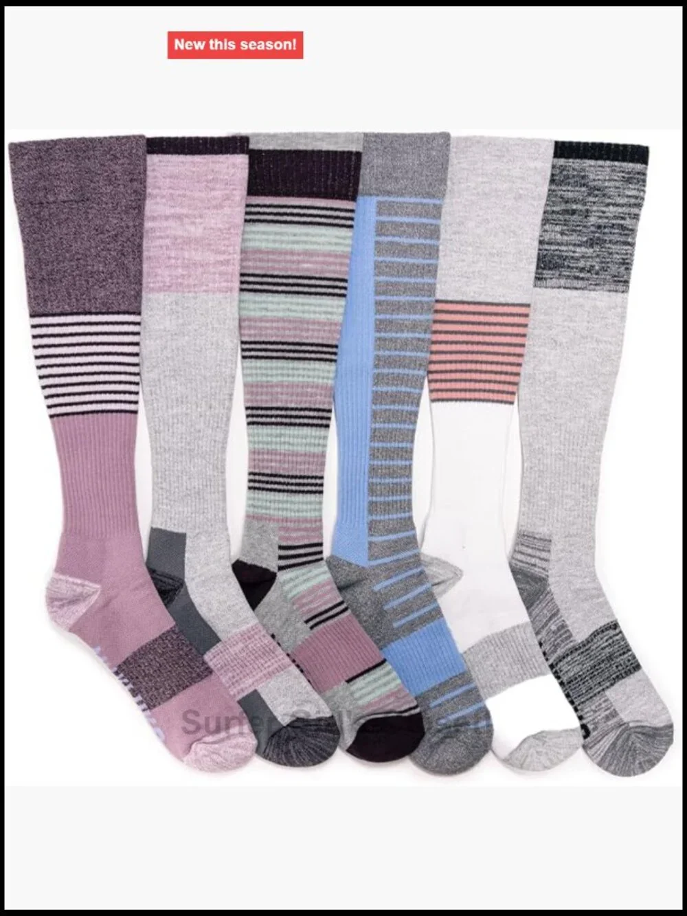 Cotton Compression Knee-High Socks 6-Pack Athletic